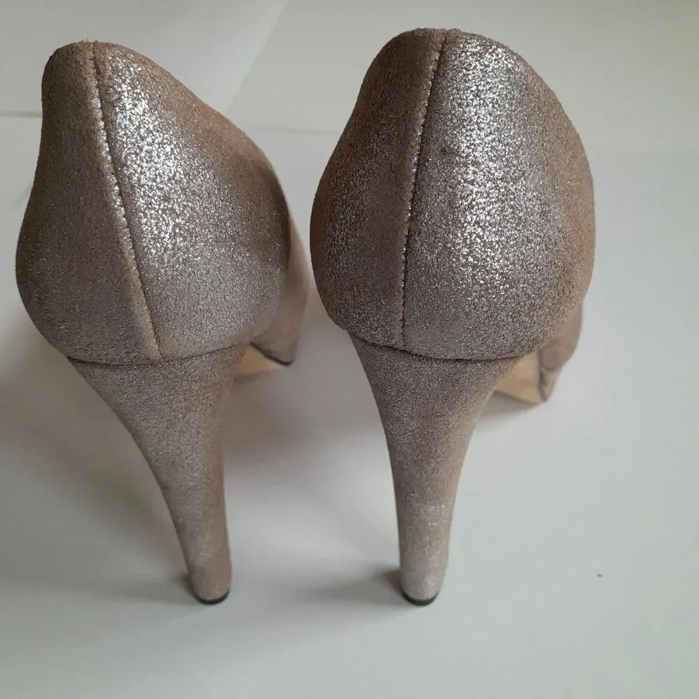 Diesel Women’s 'Melrose' Ashly Platform Leather Heels Brown/Silver Size 7